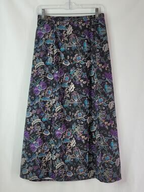 Vintage NOTATIONS Woman Moody Whimsical Dark Floral A-Line Skirt Womens Size 3XL
